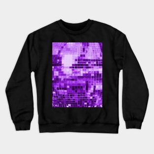 Purple Mirrored Disco Ball Pattern Crewneck Sweatshirt